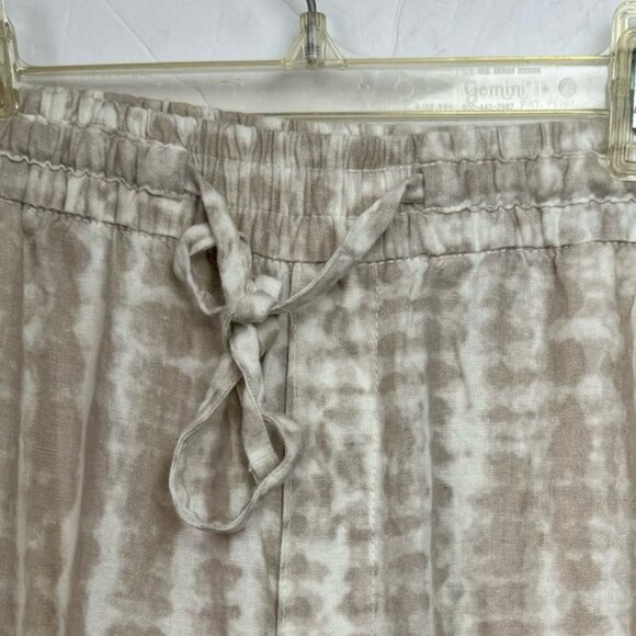 Old Navy Linen High Waisted Straight Pants PullOn Tie Dye Blend Neutral Pockets - Picture 10 of 16